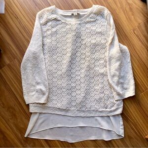 Lucky brand lace and knit sweater sz M